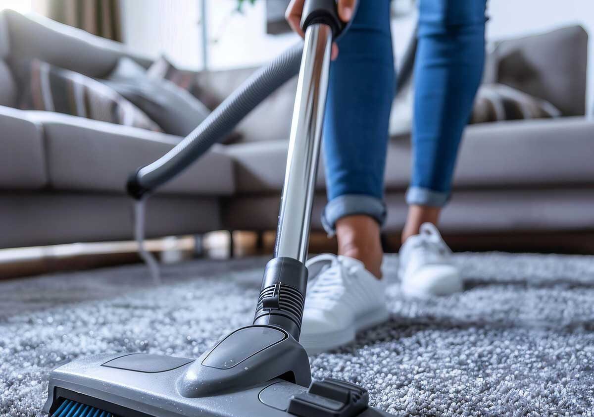 Professional carpet cleaning removing dirt and allergens from office carpets with eco-friendly equipment