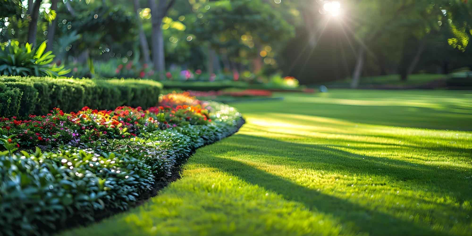 Professional landscaping services maintaining a commercial property’s lawn, trees, and garden beds for a pristine, inviting look.